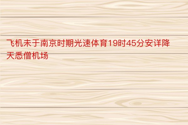 飞机未于南京时期光速体育19时45分安详降天悉僧机场