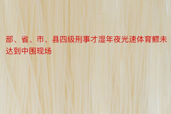 部、省、市、县四级刑事才湿年夜光速体育鳏未达到中围现场